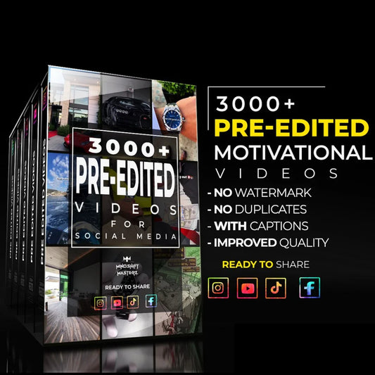 3000+ Luxury Motivational Pre - Edited High Quality Videos for TikTok, Instagram, YouTube | Luxury Watches, Sports Cars & Homes - Mindshift Masterz