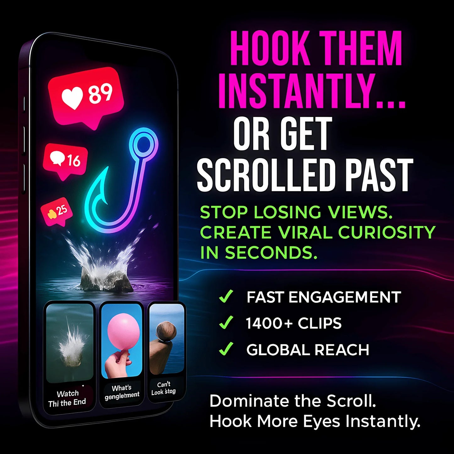 Ultimate 1400+ Viral Video Hooks Pack for TikTok, Reels, and Shorts - Mindshift Masterz
