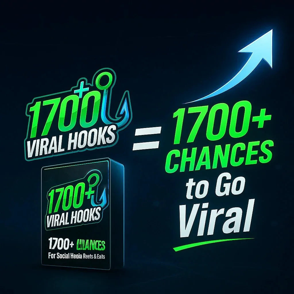 Ultimate 1700+ Viral Video Hooks Pack for TikTok, Reels, and Shorts - Mindshift Masterz