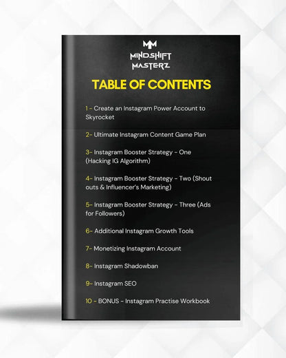 “Roadmap to Riches module preview from Instagram Mastery PRO, guiding users in selecting profitable niches and creating high-engagement pages on Instagram.”